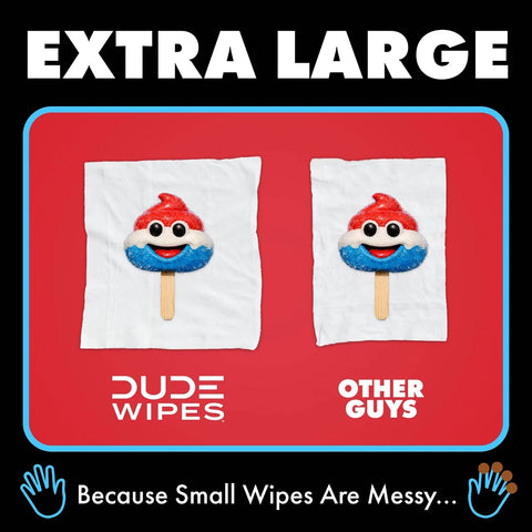 Dude Wipes Poopsicle Flushable Extra-Large Ice Pop Scented Wet Personal Wipes - 144ct
