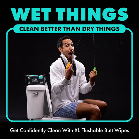 Dude Wipes Mint Chill Flushable Extra-Large Infused with Tea Tree Oil Wet Personal Wipes - 144ct