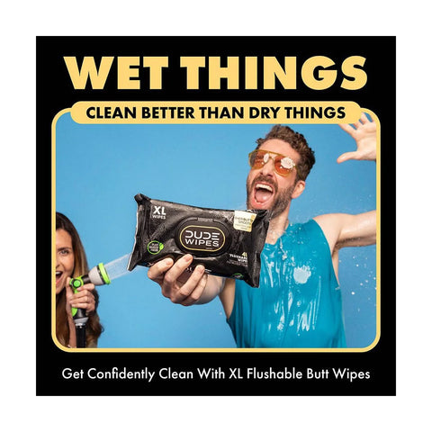 Dude Wipes Shea Butter Flushable Extra-Large Infused with Coconut Oil Wet Personal Wipes - 144ct