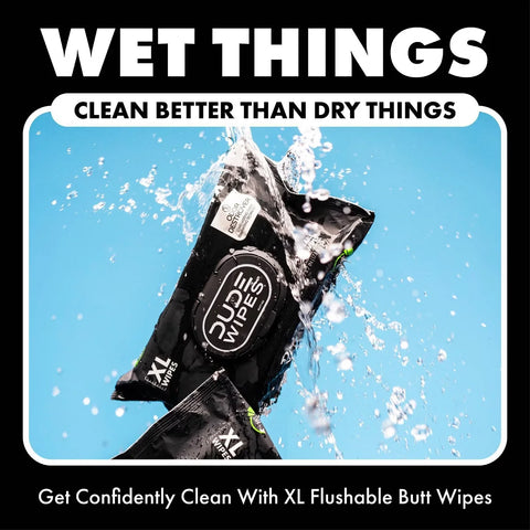 Dude Wipes Odor Destroyer Flushable Extra-Large Odor Neutralizing Wet Personal Wipes - 144ct