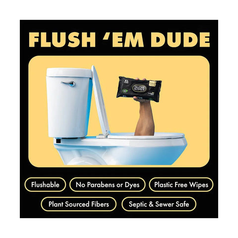 Dude Wipes Shea Butter Flushable Extra-Large Infused with Coconut Oil Wet Personal Wipes - 144ct