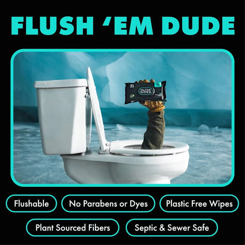 Dude Wipes Mint Chill Flushable Extra-Large Infused with Tea Tree Oil Wet Personal Wipes - 144ct