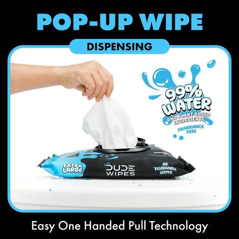 Dude Wipes LiL' DUDE 99% Water Flushable Wipes, XL for Potty Training