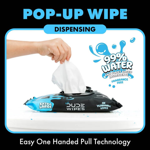Dude Wipes LiL' DUDE 99% Water Flushable Wipes, XL for Potty Training
