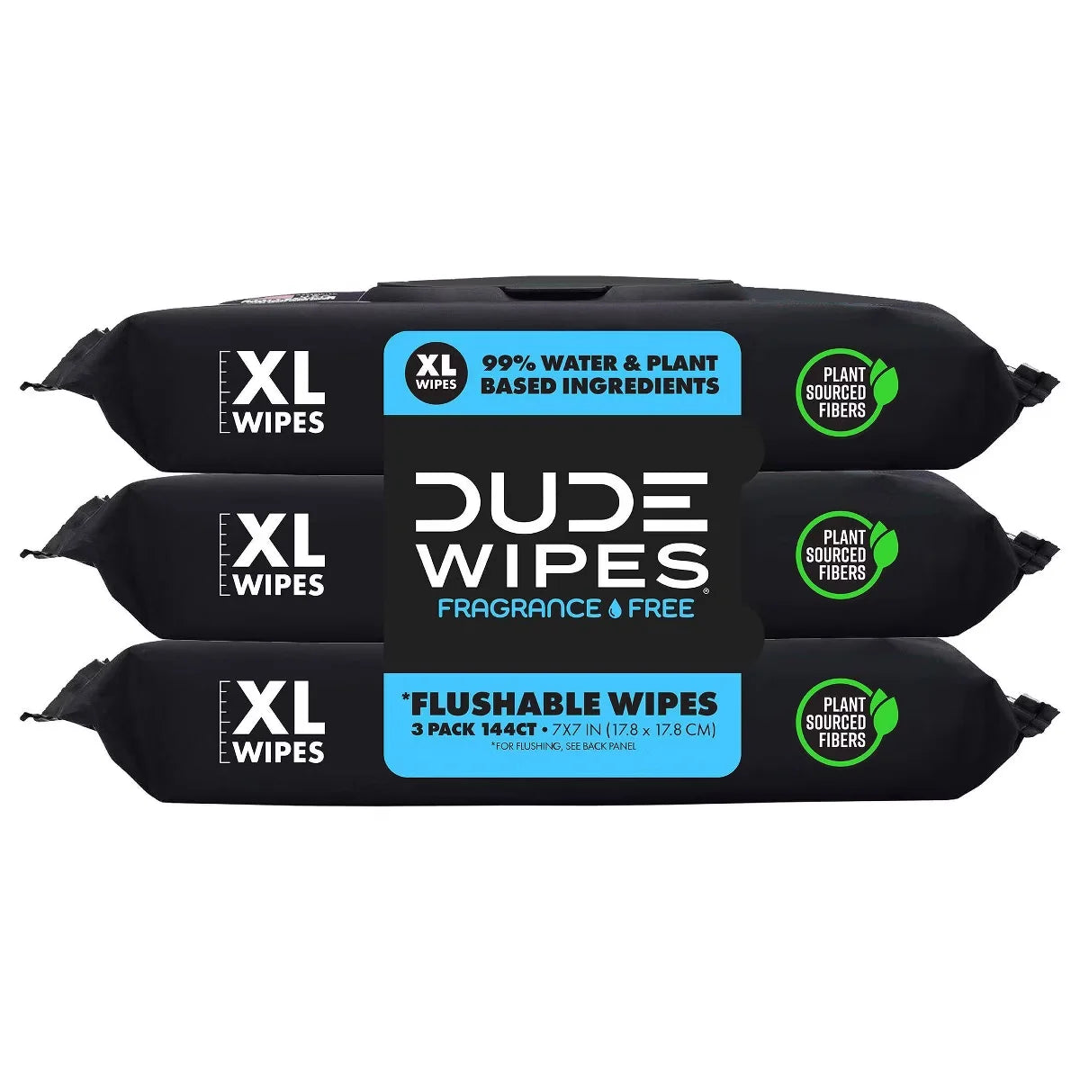 Dude Wipes Fragrance Free Flushable Extra-Large for Sensitive Skin Personal Wipes - 144ct