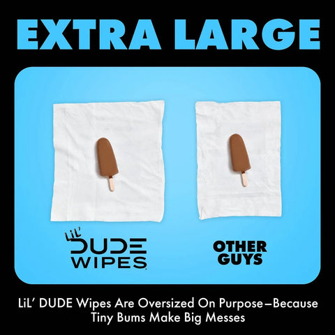 Dude Wipes LiL' DUDE 99% Water Flushable Wipes, XL for Potty Training