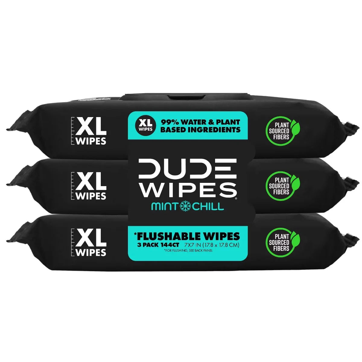Dude Wipes Mint Chill Flushable Extra-Large Infused with Tea Tree Oil Wet Personal Wipes - 144ct