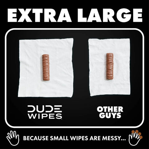 Dude Wipes Odor Destroyer Flushable Extra-Large Odor Neutralizing Wet Personal Wipes - 144ct