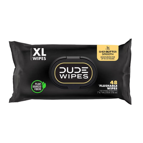 Dude Wipes Shea Butter Flushable Extra-Large Infused with Coconut Oil Wet Personal Wipes - 144ct