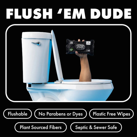 Dude Wipes Odor Destroyer Flushable Extra-Large Odor Neutralizing Wet Personal Wipes - 144ct