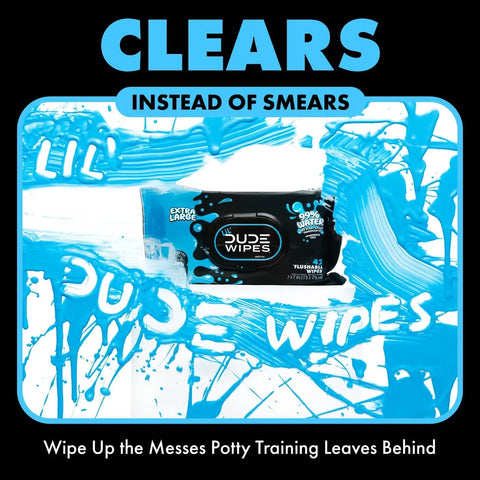 Dude Wipes LiL' DUDE 99% Water Flushable Wipes, XL for Potty Training