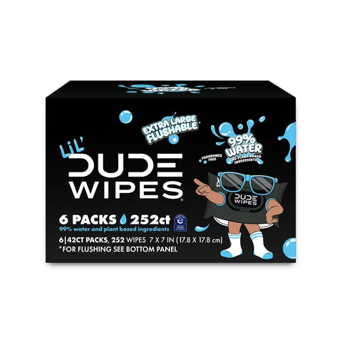 Dude Wipes LiL' DUDE 99% Water Flushable Wipes, XL for Potty Training