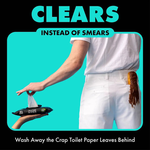 Dude Wipes Mint Chill Infused with  Tea Tree Oil Flushable Wet Wipes - Extra Large - 48ct: Whole Body Use, Contains Aloe, Contains Vitamin E, Dye-Free